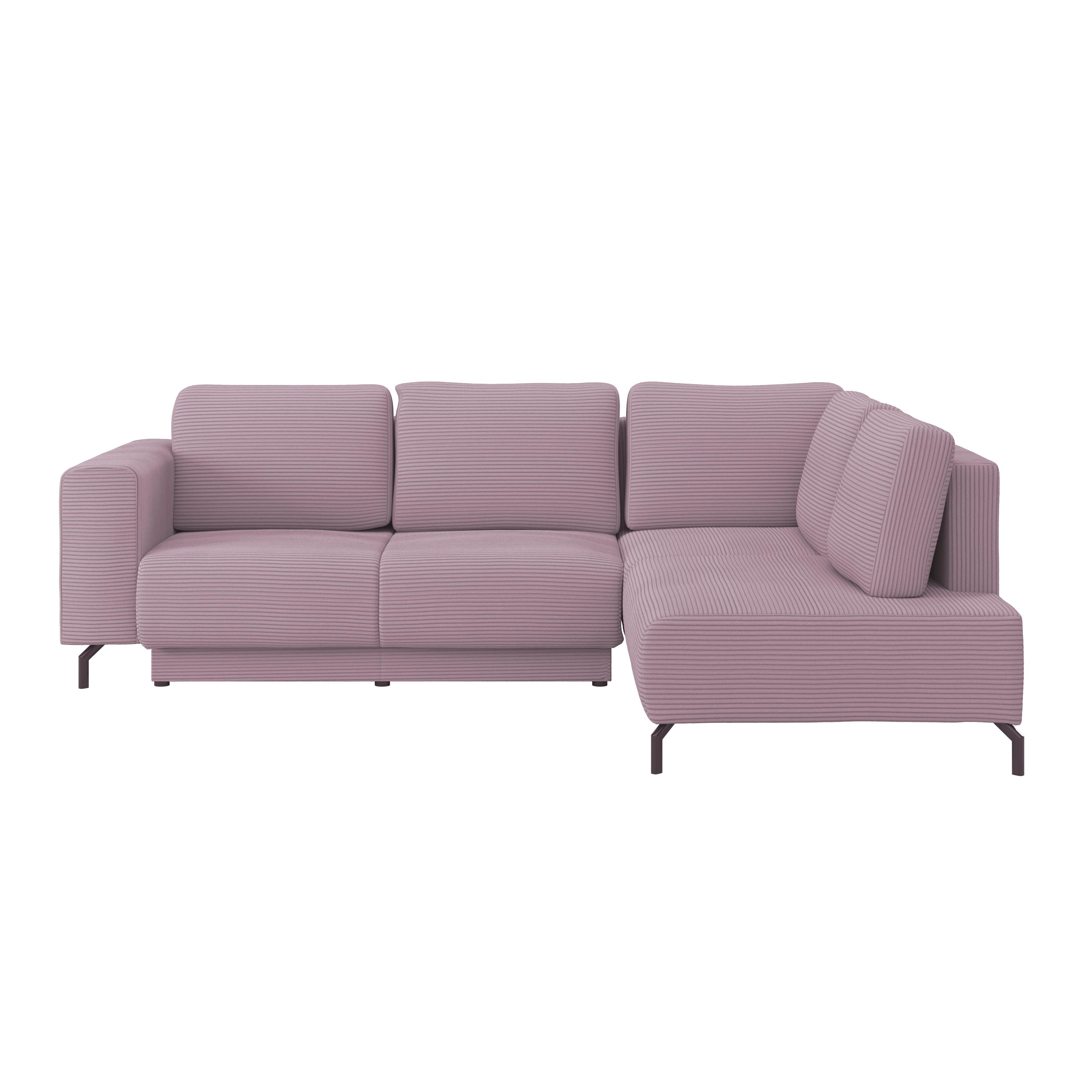 Ecksofa Mit Schlaffunktion & Bettkasten Veni Cord Lila - Lila/Schwarz, MODERN, Textil (272/210cm) - Ondega