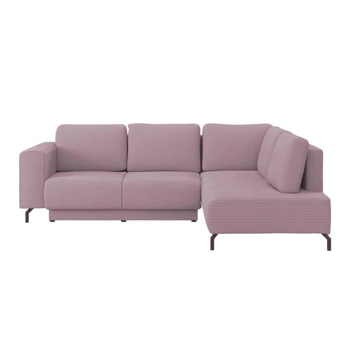 Rohová sedačka VENI, pravá, fialový manšestr - černá/fialová, Moderní, textil (272/210cm) - Ondega