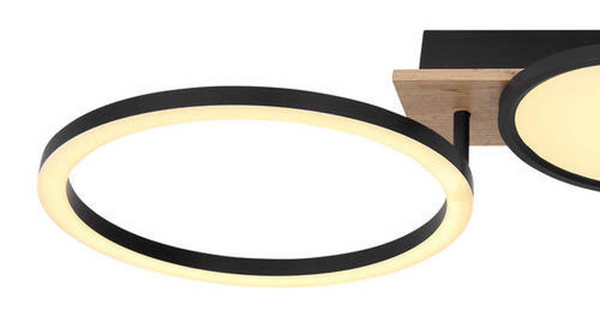 LED-Deckenleuchte 67282-38 - Dunkelbraun/Opal, Design, Holzwerkstoff/Kunststoff (108,5/30/11cm) - Globo