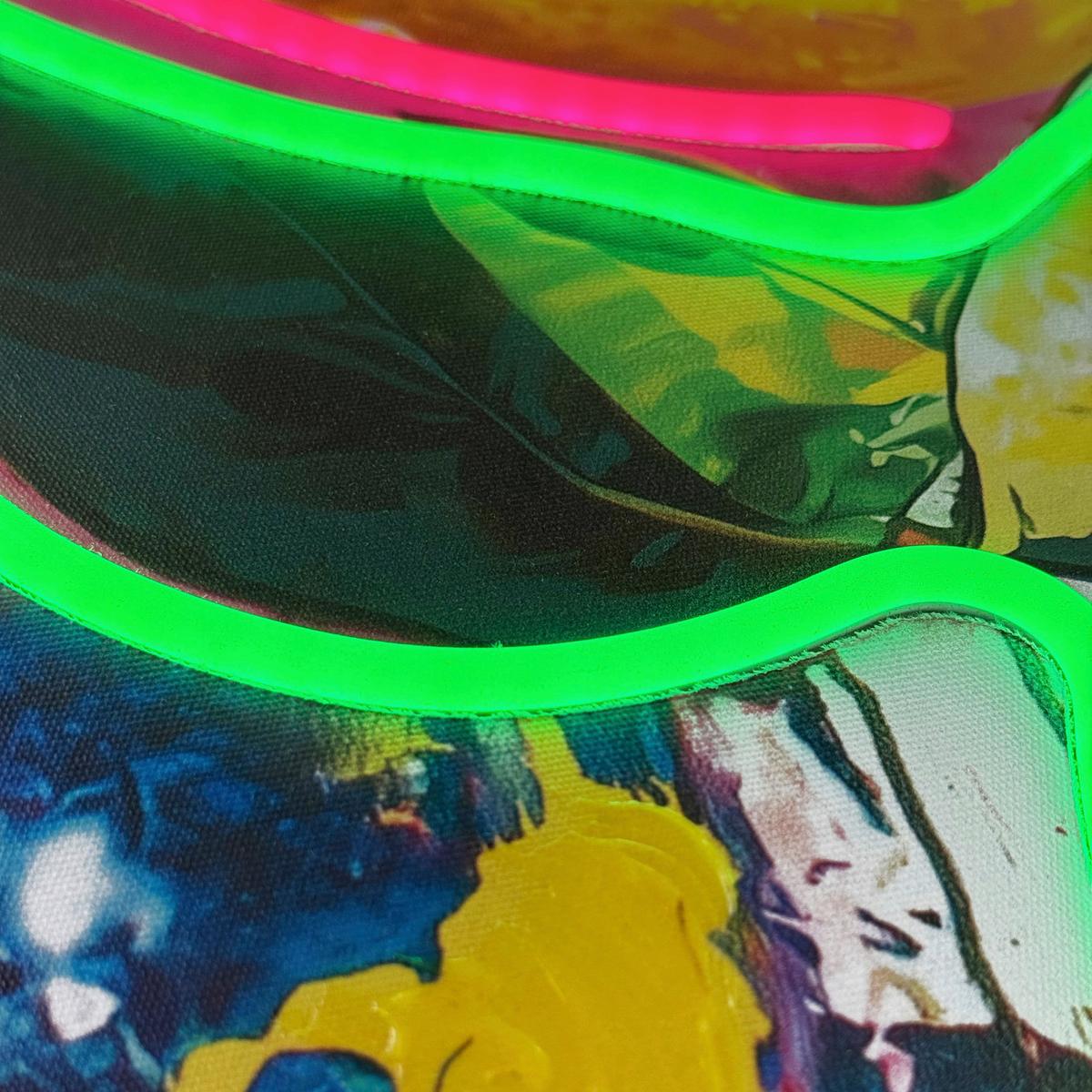 LED-Bild Neon Lemons - Multicolor/Schwarz, Basics, Holzwerkstoff/Kunststoff (50/70/3,5cm)