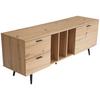 Lowboard Wl6.819 - Eichefarben/Schwarz, Design, Holzwerkstoff (150/55/40cm) - Livetastic