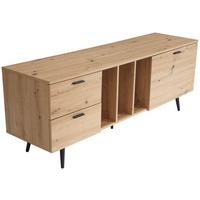 Nízka komoda dekor dub - čierna/farba duba, Design, kov/kompozitné drevo (150/55/40cm) - Livetastic