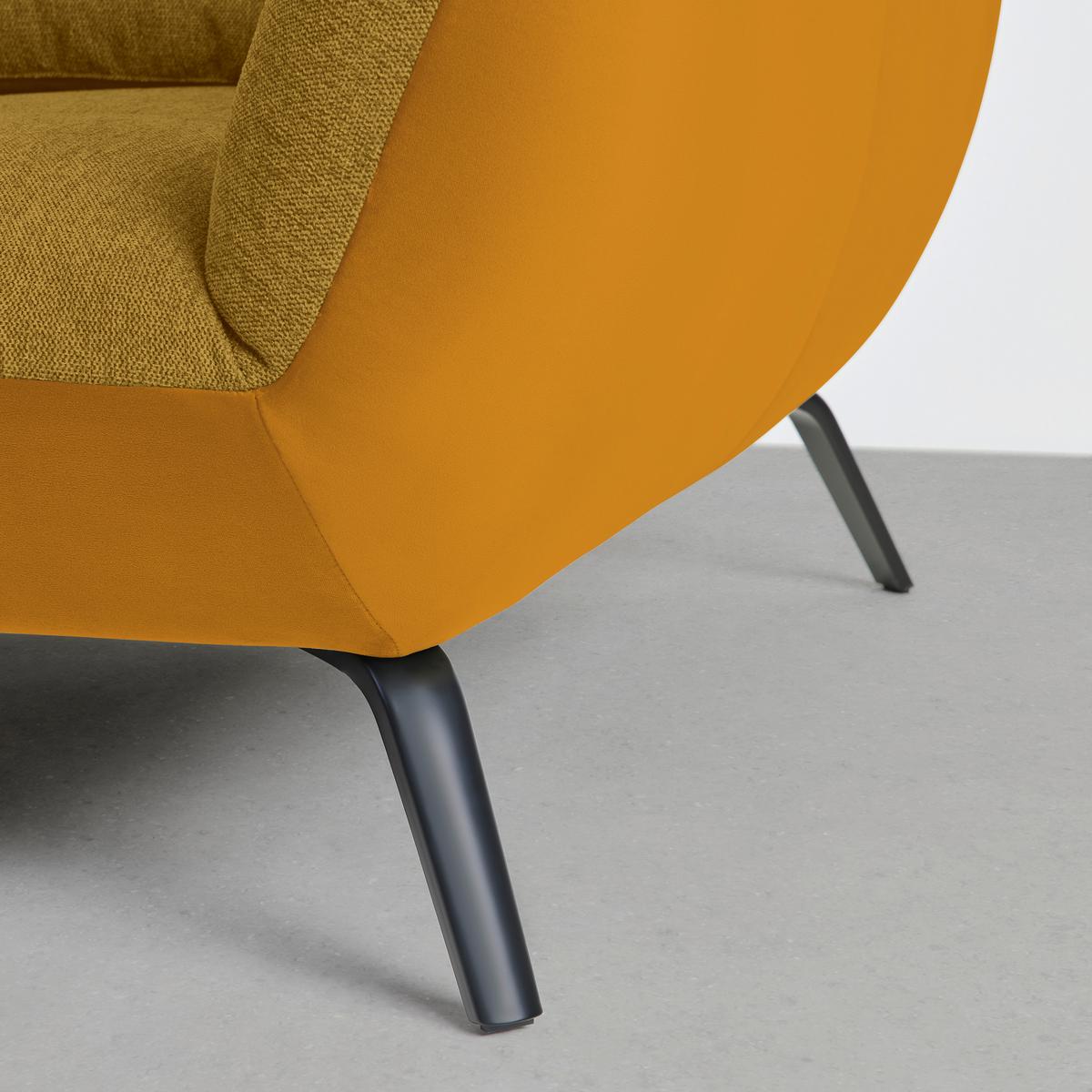 Rohová sedačka TRENDY, levá, zlatá / hořčicově žlutá - černá/barvy zlata, Moderní, kov/kompozitní dřevo (250/93/310cm) - Premium Living