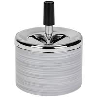 Aschenbecher Edith Metall/ Kunststoff Grau Ø 9,5 Cm - Grau, LIFESTYLE, Kunststoff/Metall (9,5/12cm) - Ondega