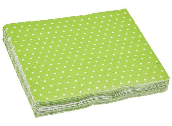 Ubrousek Mini Dots - bílá/zelená, papír (33/33cm) Ubrousek Mini Dots - bílá/zelená, papír (33/33cm)