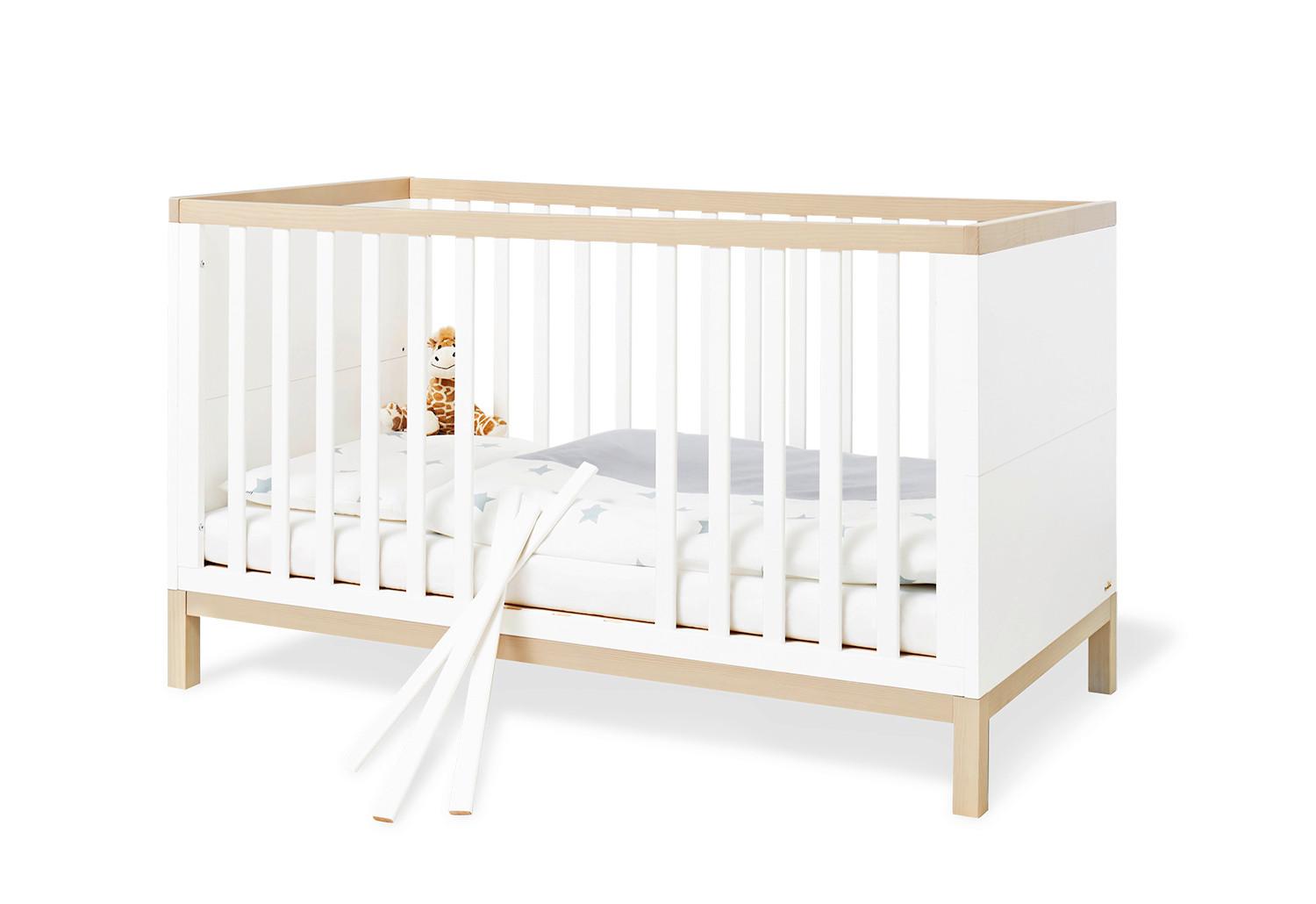 GITTERBETT 110061 LIGHT - Ahornfarben/Weiß, Design, Holz/Holzwerkstoff (140/70cm) - Pinolino