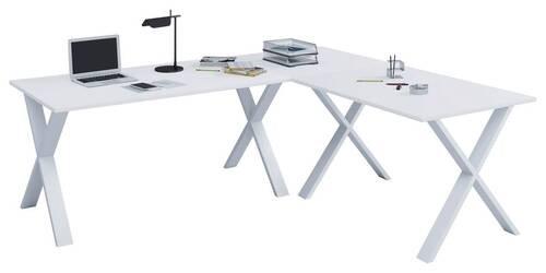 Eckschreibtisch Lona 160x160cm Weiß - Weiß, MODERN, Holzwerkstoff/Metall (160/50/76cm) - MID.YOU