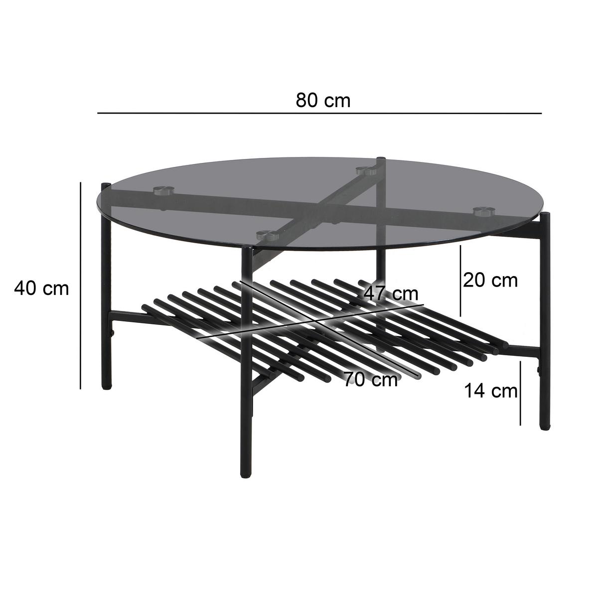 COUCHTISCH Schwarz L: 80cm - Schwarz, Design, Glas/Metall (80/80/40cm) - MID.YOU