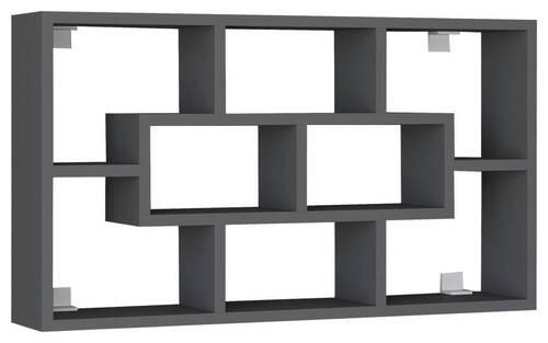 Nástenný regál Opila š: 85 cm, antracitový - antracitová, Modern, kompozitné drevo (85/48/16cm) - MID.YOU