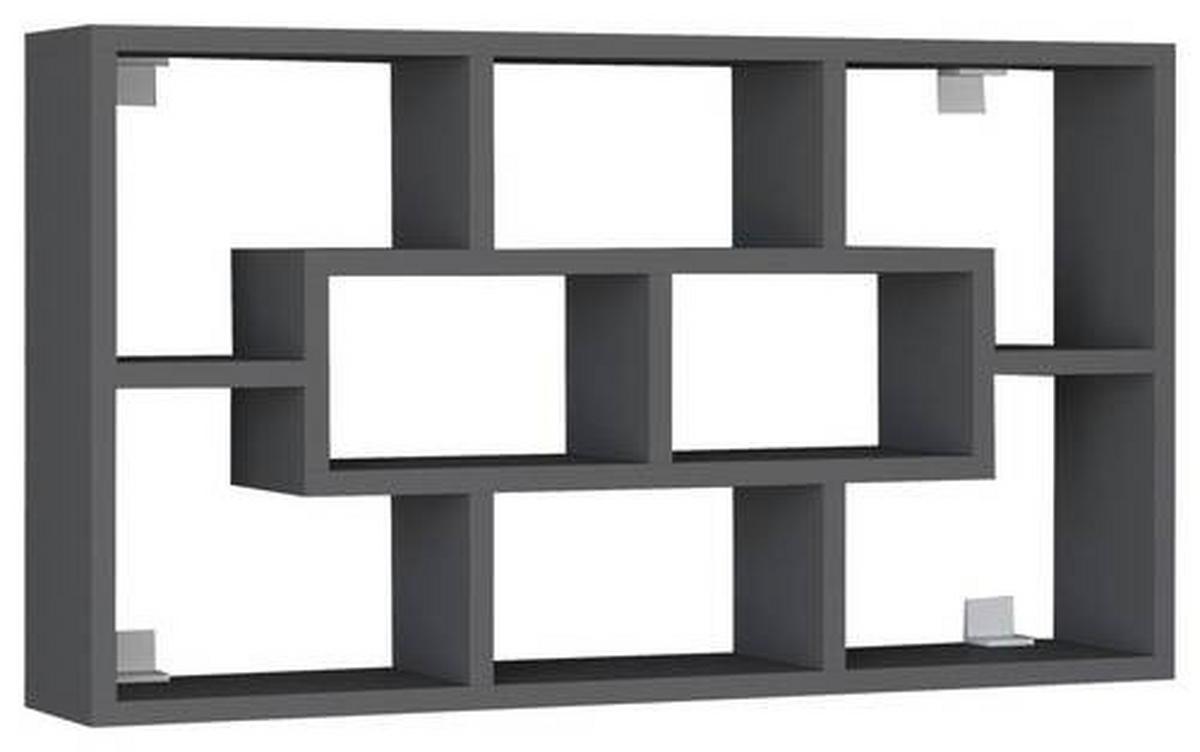 Nástenný regál Opila š: 85 cm, antracitový - antracitová, Modern, kompozitné drevo (85/48/16cm) - MID.YOU