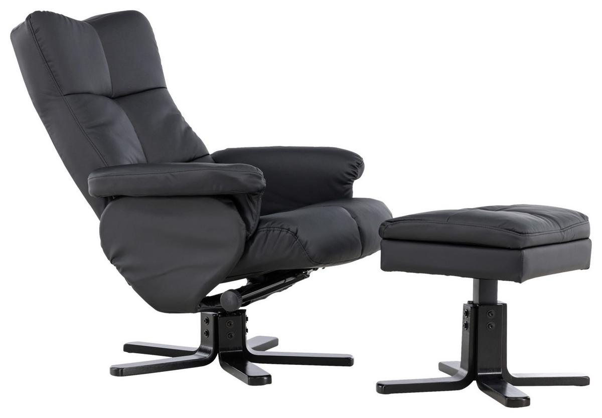 Relaxsesselset Sven - Schwarz, Design, Textil/Metall (78/101/90cm) - Livetastic