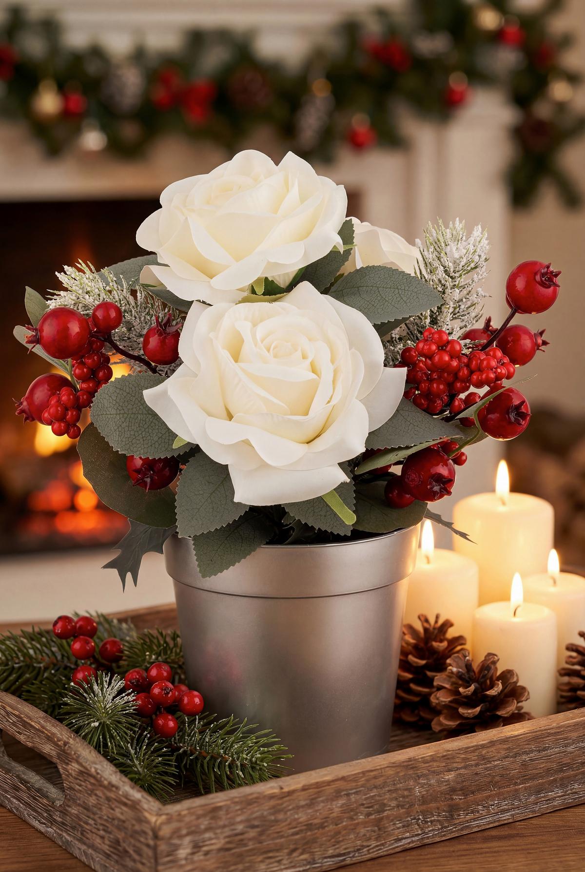 ROSE Elfi H: 29 cm - Rot/Silberfarben, KONVENTIONELL, Kunststoff/Textil (30/29cm) - Luca Bessoni