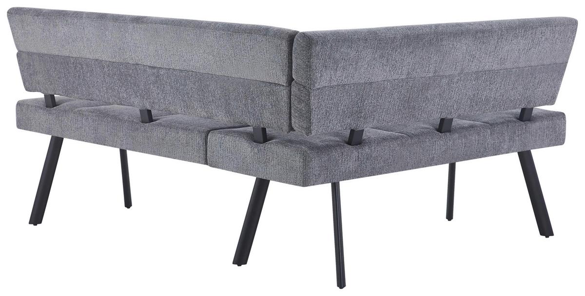 Eckbank Paros Anthrazit, S: 150x190 cm - Anthrazit/Schwarz, KONVENTIONELL, Textil/Metall (150/190cm) - MID.YOU