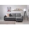 Ecksofa Moli, Dunkelgrau S: 236x148 cm - Dunkelgrau/Schwarz, Design, Textil (236/148cm) - MID.YOU