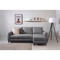 Ecksofa Moli, Dunkelgrau S: 236x148 cm - Dunkelgrau/Schwarz, Design, Textil (236/148cm) - MID.YOU