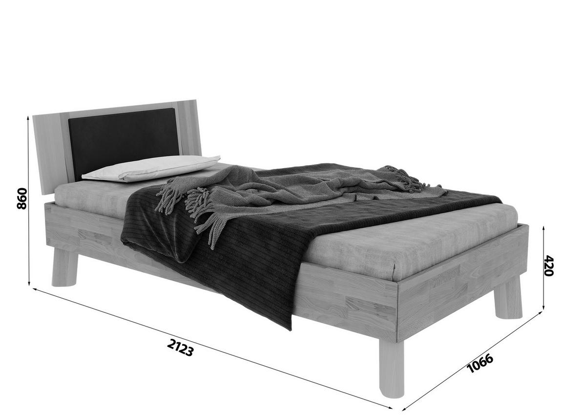 Bett Como Naturfarben /Kernbuche 100x200cm - Naturfarben/Kernbuche, MODERN, Holz (100/200cm) - MID.YOU