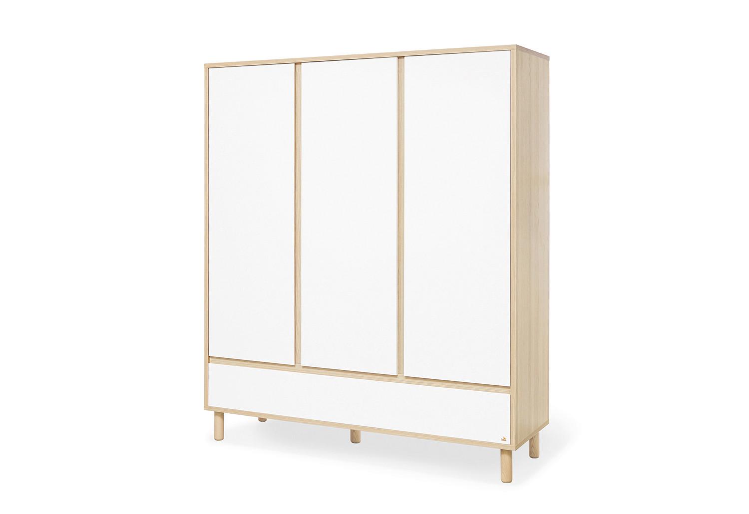 Babykleiderschrank 140065g Flow - Eschefarben/Weiß, Design, Holzwerkstoff (155/185/55cm) - Pinolino