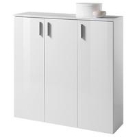 Schuhschrank Lincoln Weiß Dekor 3-Türig B: 120 Cm - Weiß, MODERN, Holzwerkstoff (120/120/35cm) - MID.YOU