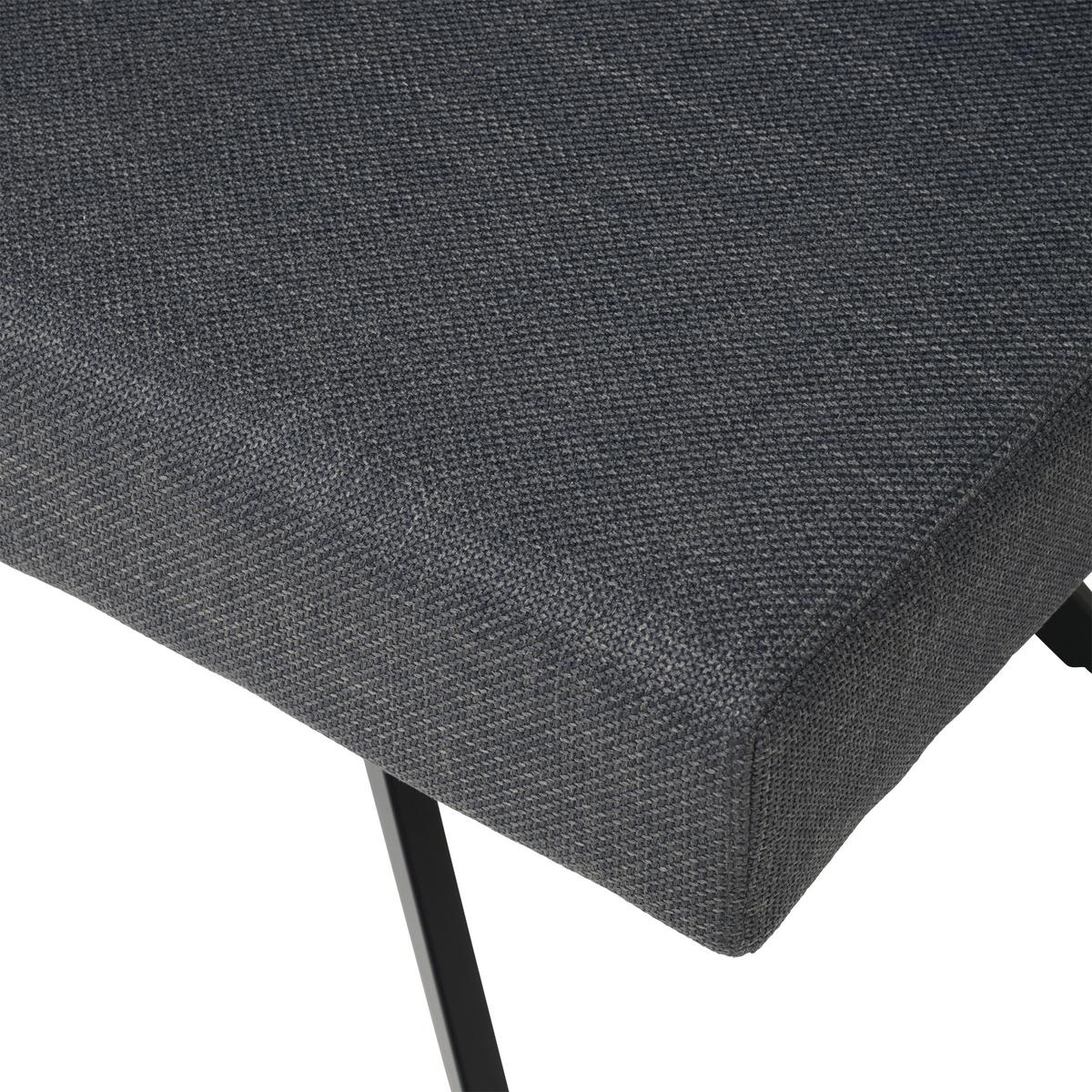 Eckbank Andros - Dunkelgrau/Schwarz, KONVENTIONELL, Textil/Metall (190/150cm) - MID.YOU