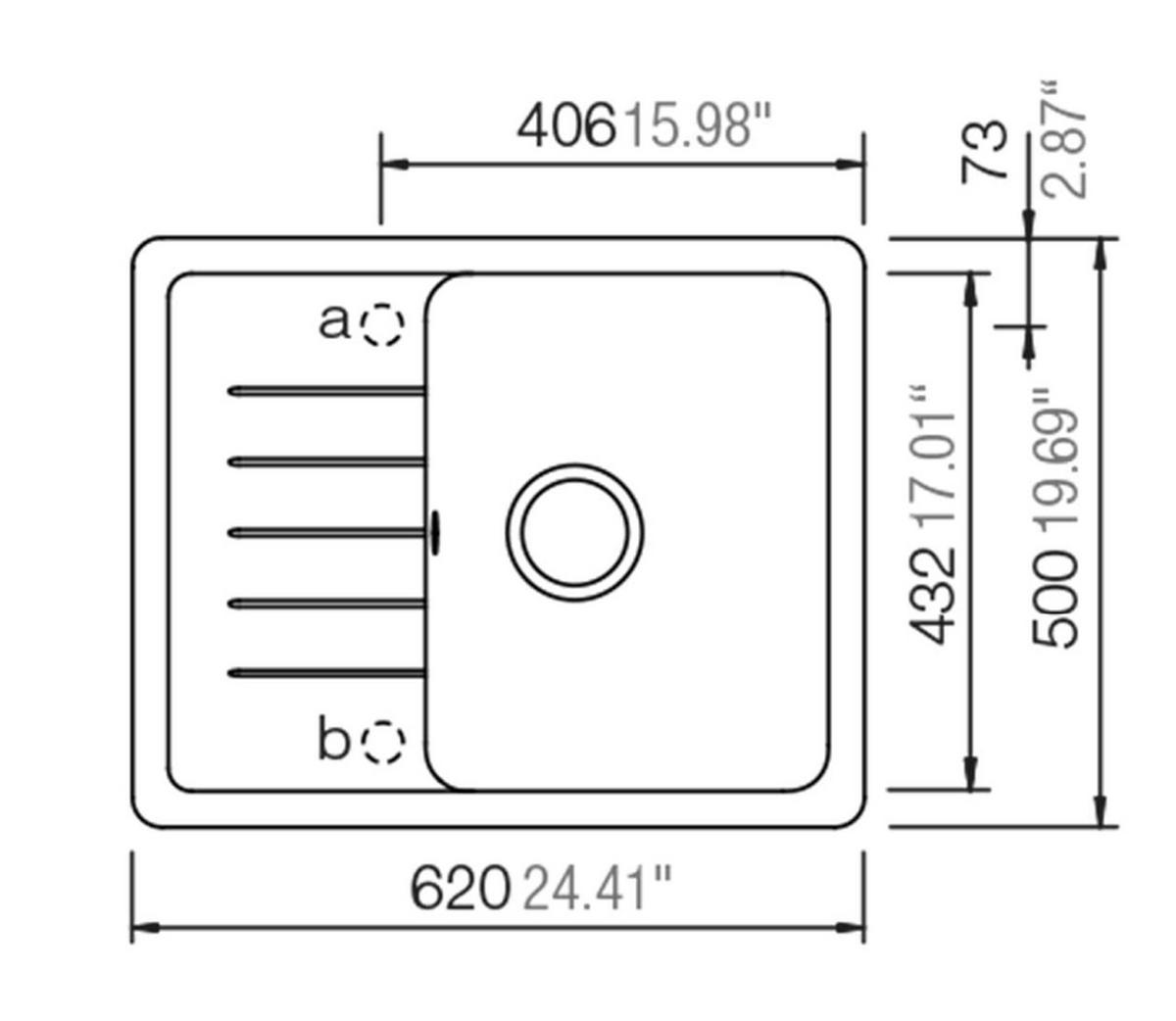 Granitový dřez Sistant Toronto 100 - černá, Moderní, kámen (62/50cm) - Sistant
