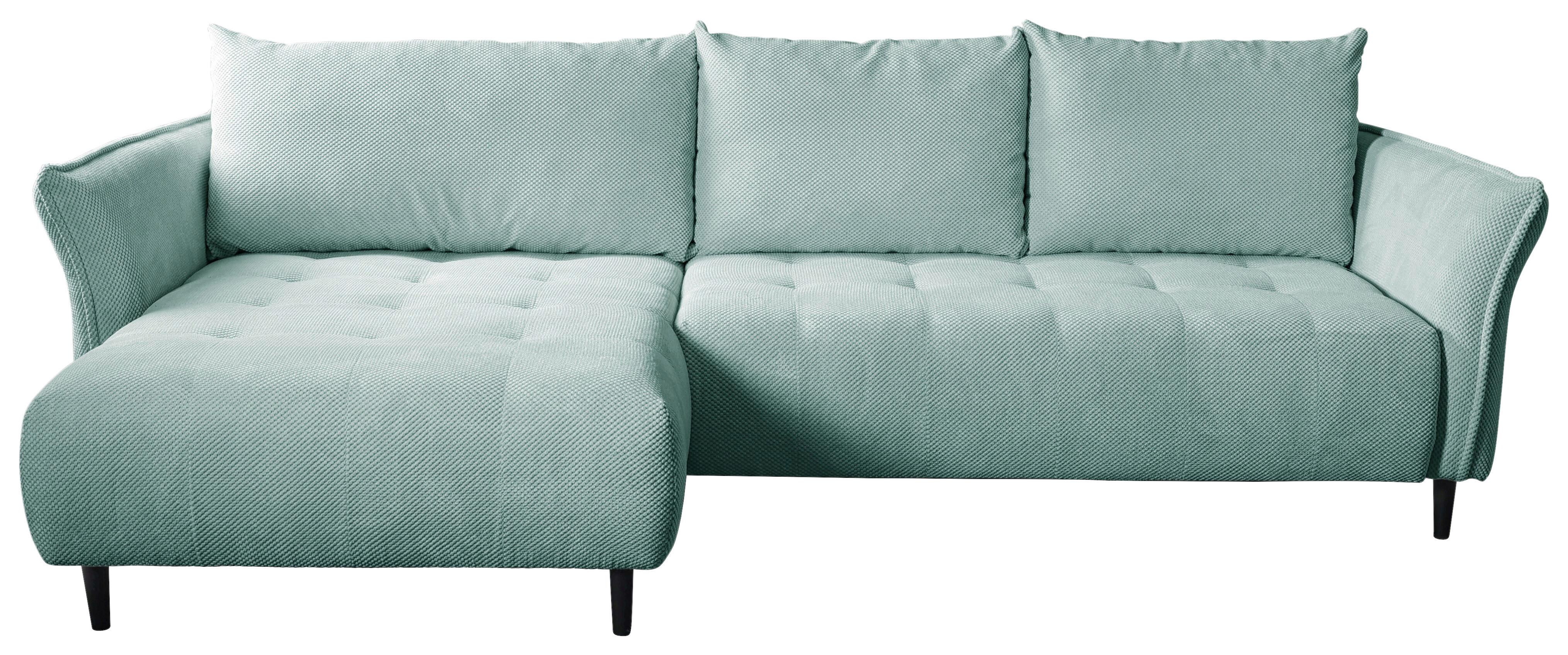 Ecksofa Monte Carlo Mintgrün S: 290x160 Cm - Schwarz/Mintgrün, Trend, Holz/Holzwerkstoff (290/160cm)