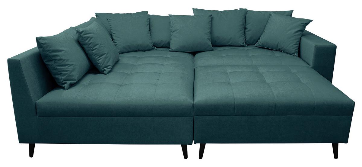 Ecksofa Pruno, Petrol S: 174x274 Cm - Petrol/Schwarz, Design, Textil (174/247cm) - MID.YOU