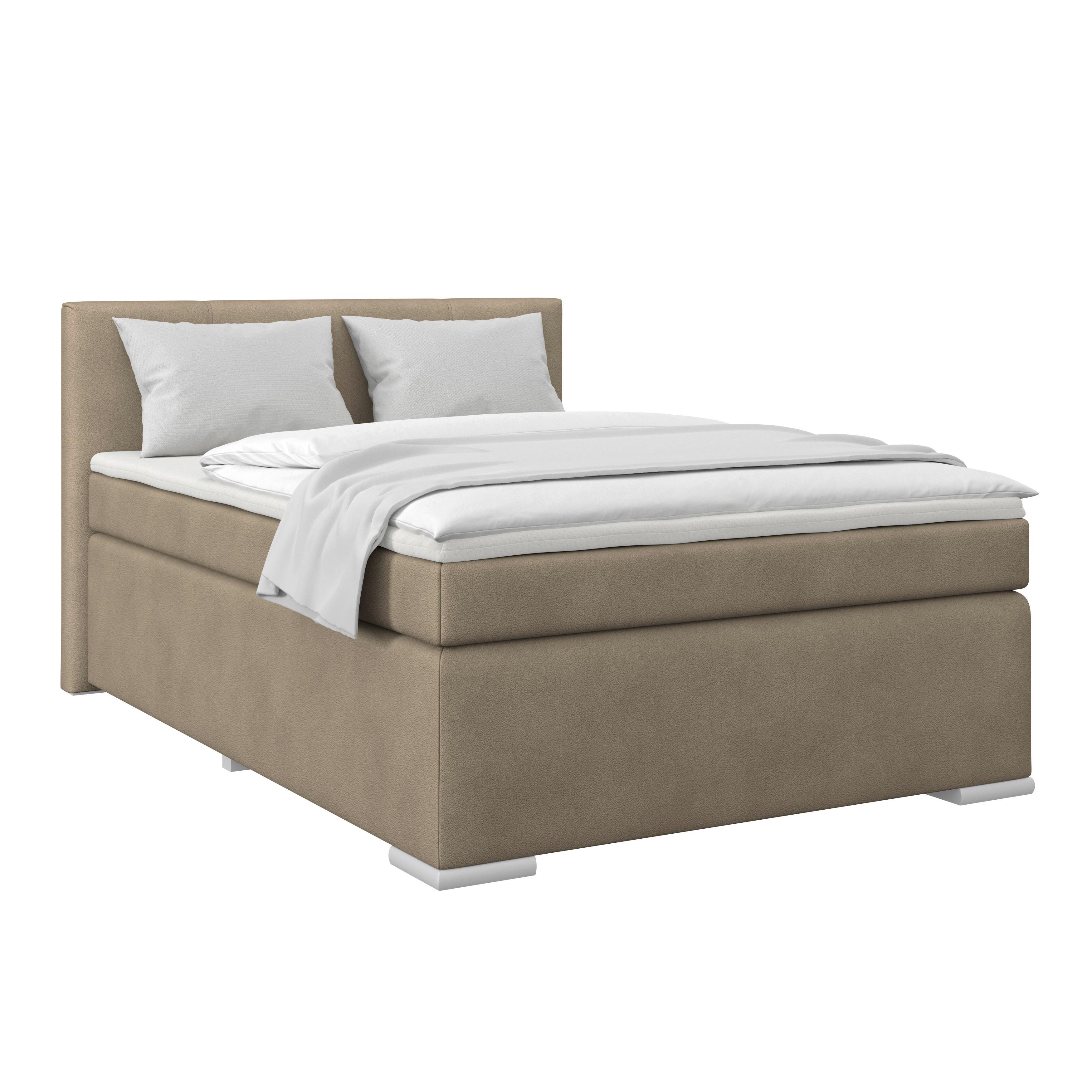 Boxspringbett Mira Boucle taupe,LF:120x200cm