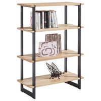 Regal Pablo 2 B: 80 cm Eiche Dekor/Schwarz - Eichefarben/Schwarz, Design, Holz/Metall (80/113/35cm) - Livetastic