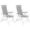 Gartensessel-Set 2-Tlg. Klappbar Albany Metall - Weiß/Grau, KONVENTIONELL, Metall (60/110/60cm) - Gardenson