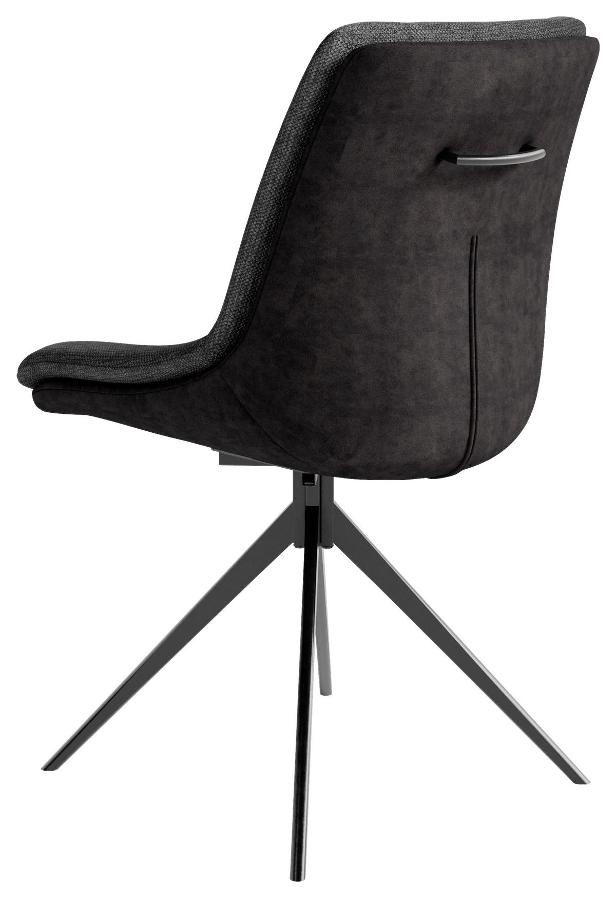 Stuhl-set Phoenix - Dunkelgrau/Schwarz, MODERN, Textil/Metall (50/88/62cm) - MID.YOU