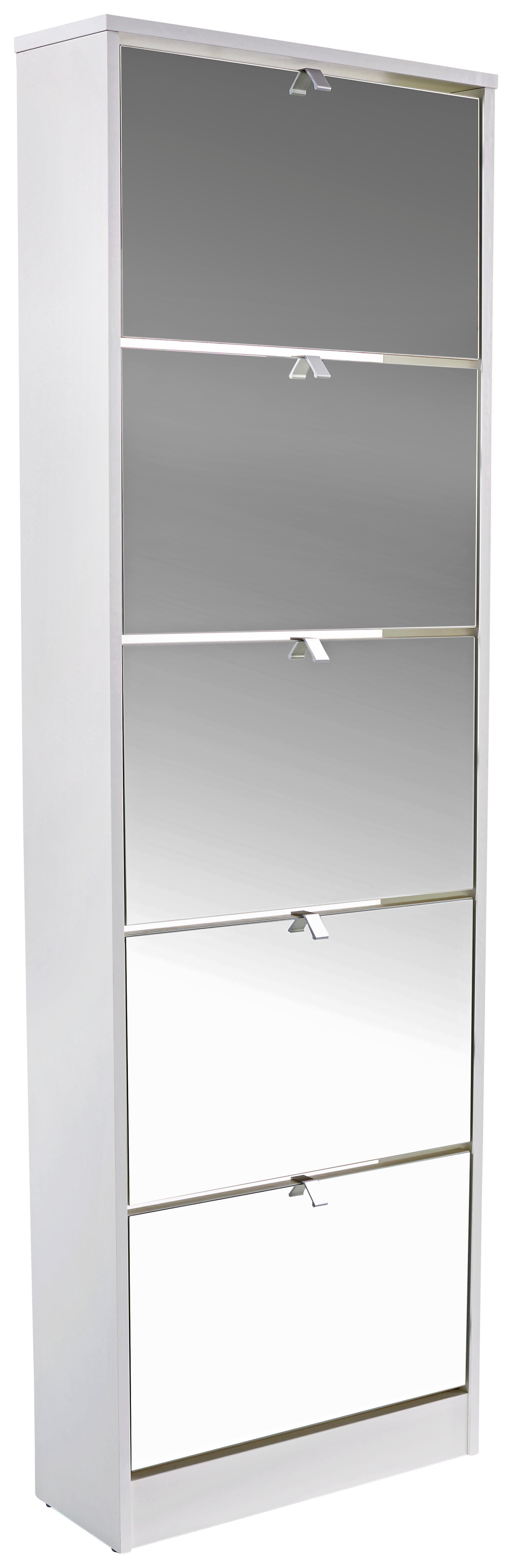 Cipősszekrény Sg 15-2 - Fehér, modern, Faalapú anyag (58/170/18cm)