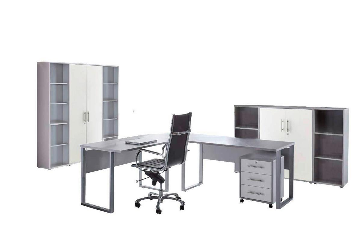 Büro Office Edition Grau/weiß - Weiß/Grau, MODERN, Holzwerkstoff - MID.YOU