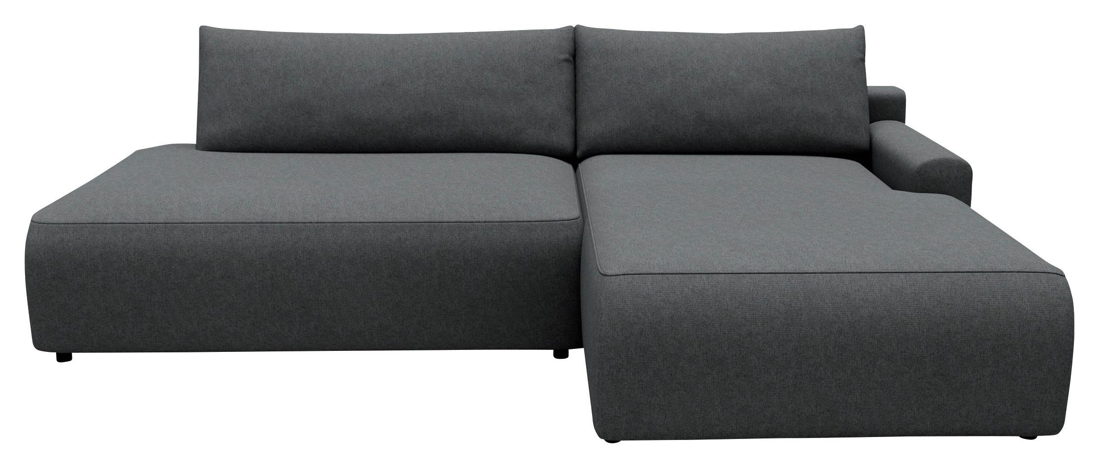Eckschlafsofa Graphitfarben S: 253x167 cm - Schwarz/Graphitfarben, MODERN, Textil (253/167cm) - Trendmanufaktur
