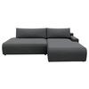 Eckschlafsofa Graphitfarben S: 253x167 cm - Schwarz/Graphitfarben, MODERN, Textil (253/167cm) - Trendmanufaktur