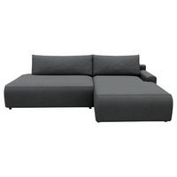Eckschlafsofa Graphitfarben S: 253x167 cm - Schwarz/Graphitfarben, MODERN, Textil (253/167cm) - Trendmanufaktur