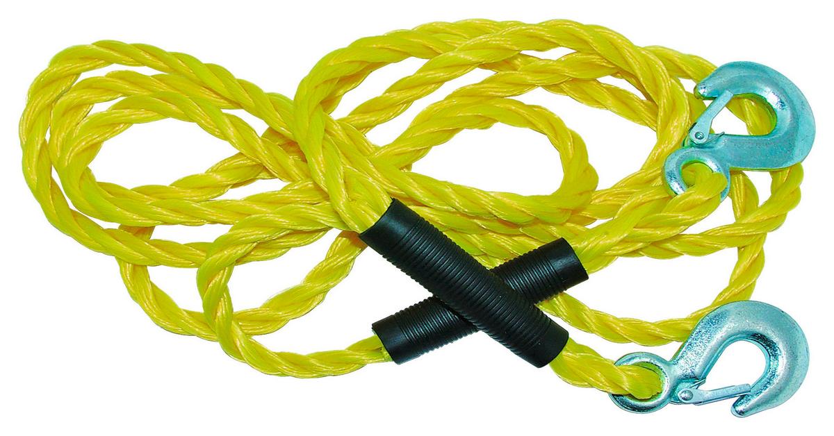 Abschleppseil 4 m Gelb Mit 2 Lasthaken - Gelb, MODERN, Kunststoff (400cm)