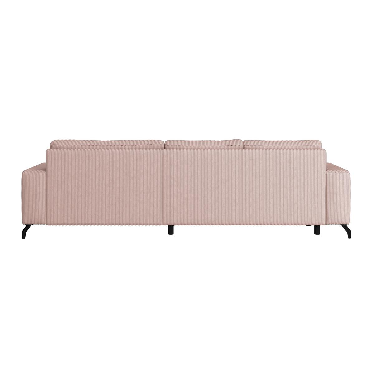 Ecksofa mit Schlaffunktion & Bettkasten Cloud Rosa Cord - Rosa, Trend, Textil (290/178cm)