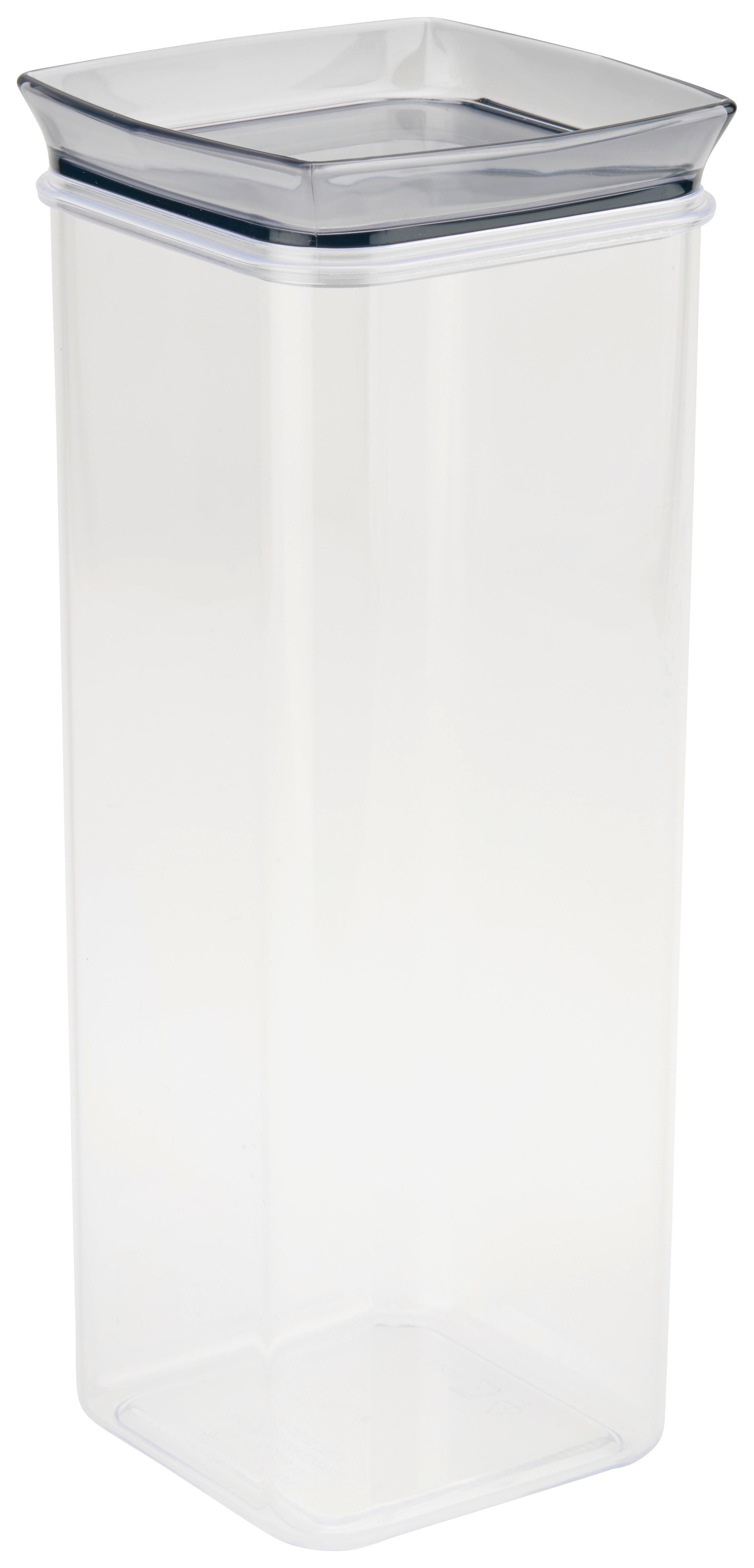 Vorratsdose Tessy ca. 2 L, Spülmaschinengeeignet - Transparent/Hellgrau, KONVENTIONELL, Kunststoff (10/10/28cm) - Luca Bessoni