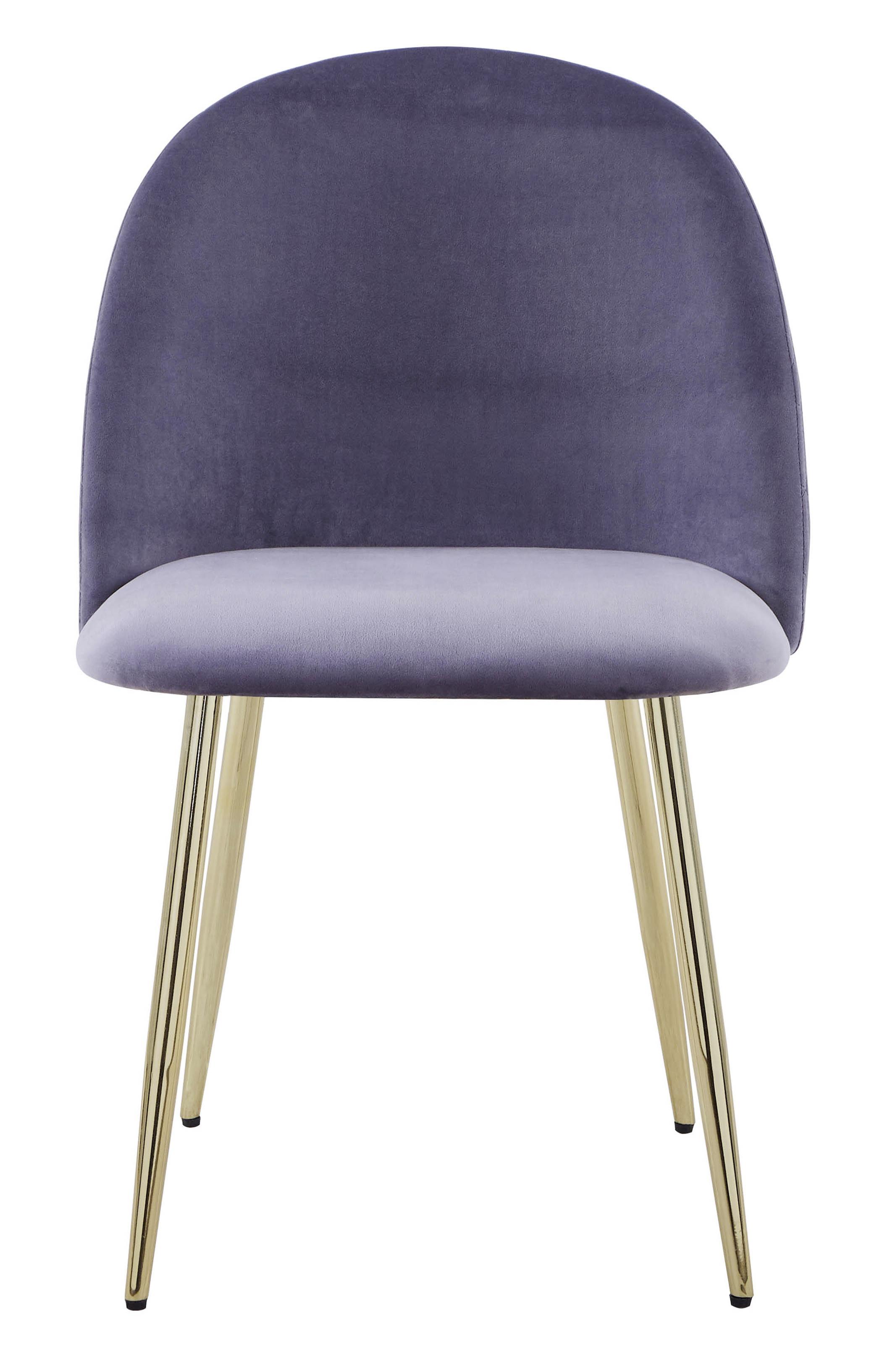 Polsterstuhl Artdeco Grau, Beine Gold - Goldfarben/Grau, MODERN, Textil/Metall (51/79/58cm) - MID.YOU