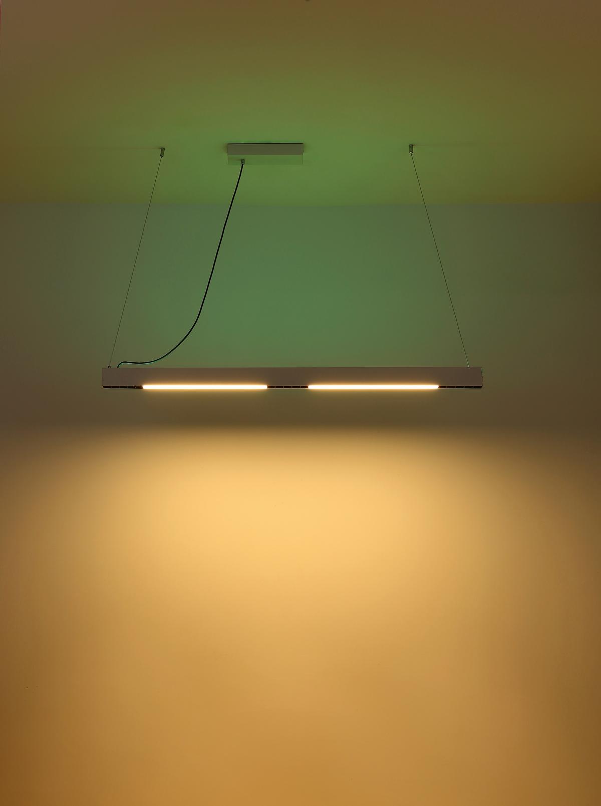 LED-Hängeleuchte H: 120 cm 1-Flammig Farbwechsler - Weiß, Design, Glas/Kunststoff (119/7/120cm) - Globo