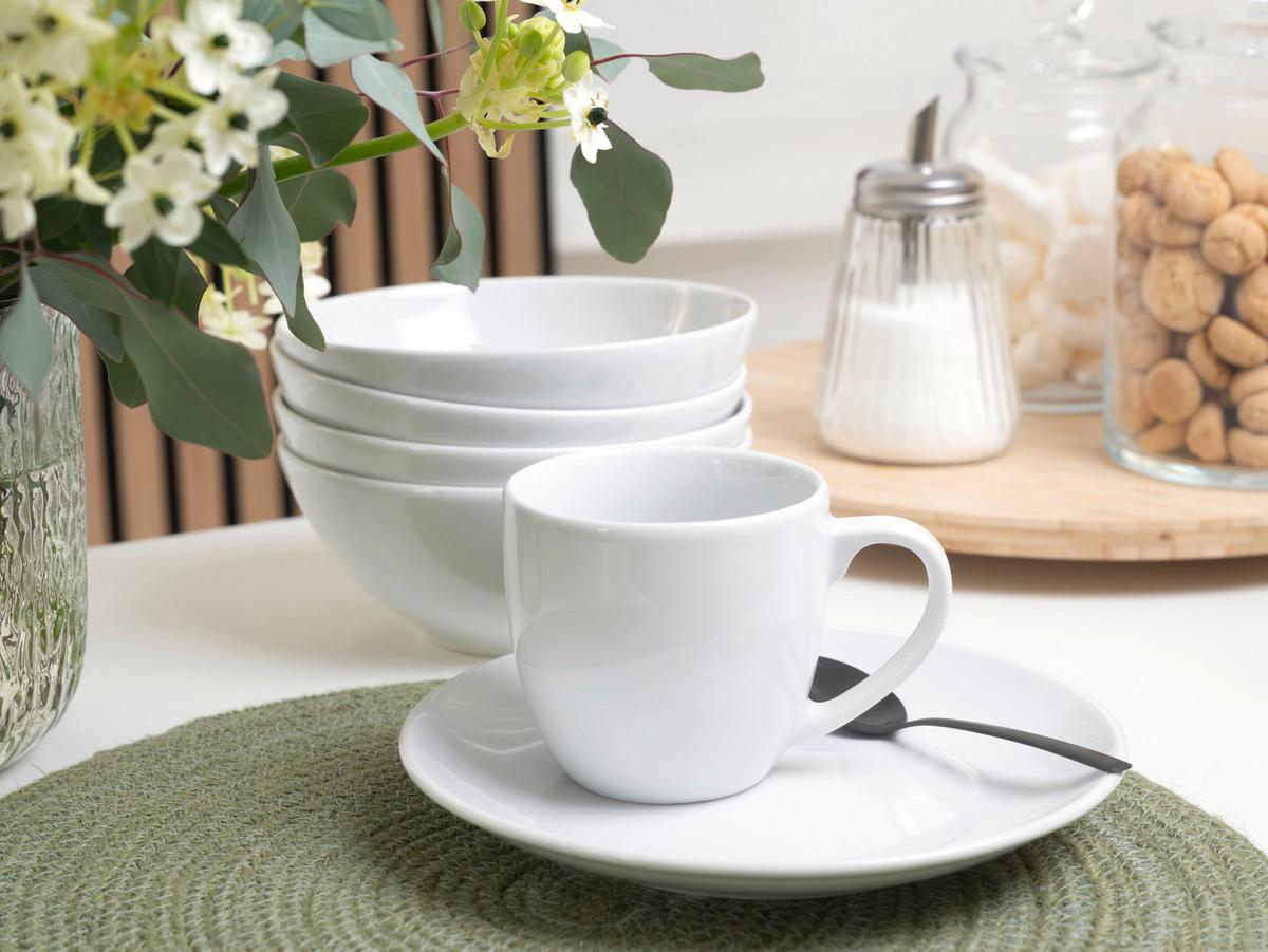 Kombiservice Bistrot Weiß, 16-teilig - Weiß, Basics, Keramik - Creatable