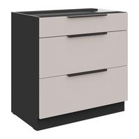 Konyhai Alsószekrény Arona 80/82cm - bézs/fekete, Modern, faalapú anyag/fém (80/82/52cm)