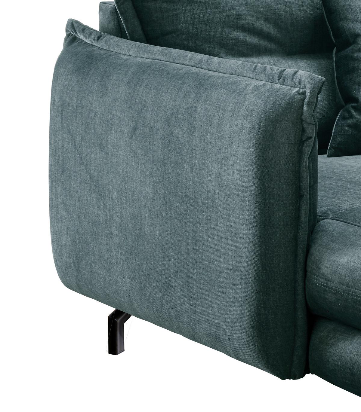 Xxl-sofa Lava Hellblau B: 111 Cm - Schwarz/Hellblau, MODERN, Textil (111/101/167cm) - Livetastic