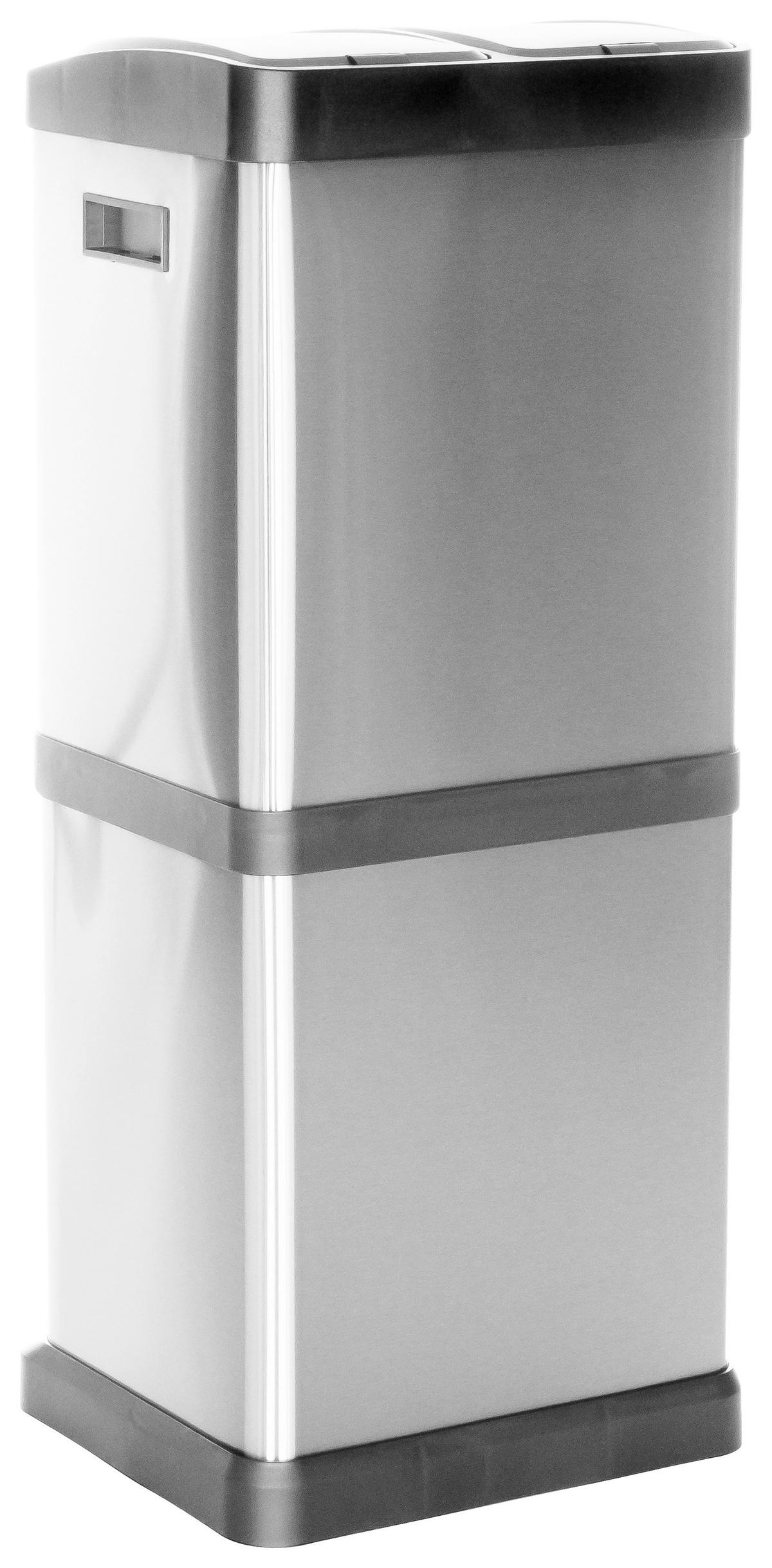 Abfallsammler Clean Vii - Silberfarben/Schwarz, Basics, Kunststoff/Metall (32/78/32cm) - MID.YOU