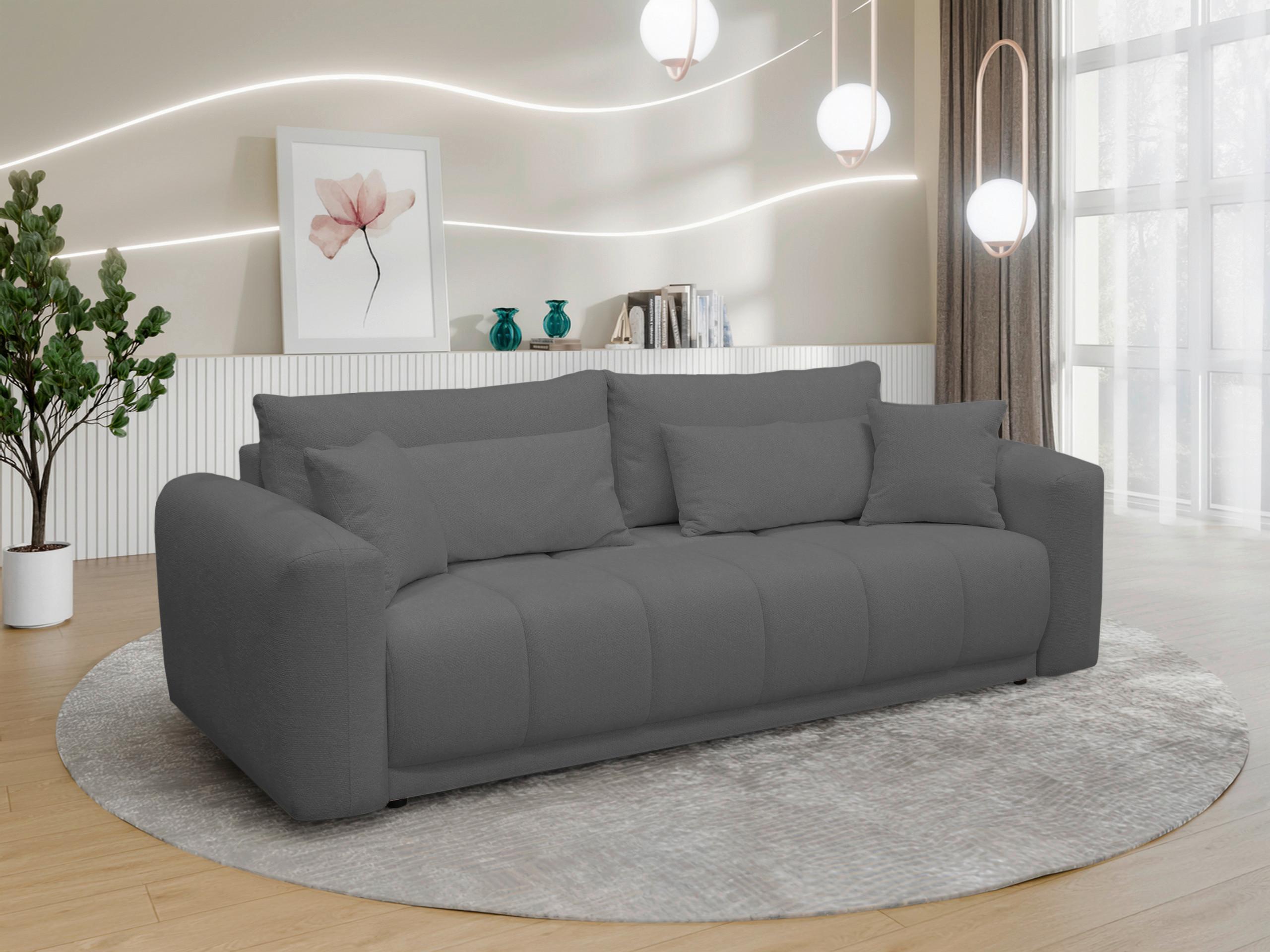 Schlafsofa Supra, Grau B: 245 cm - Schwarz/Grau, Design, Holz/Textil (245/90/117cm) - MID.YOU