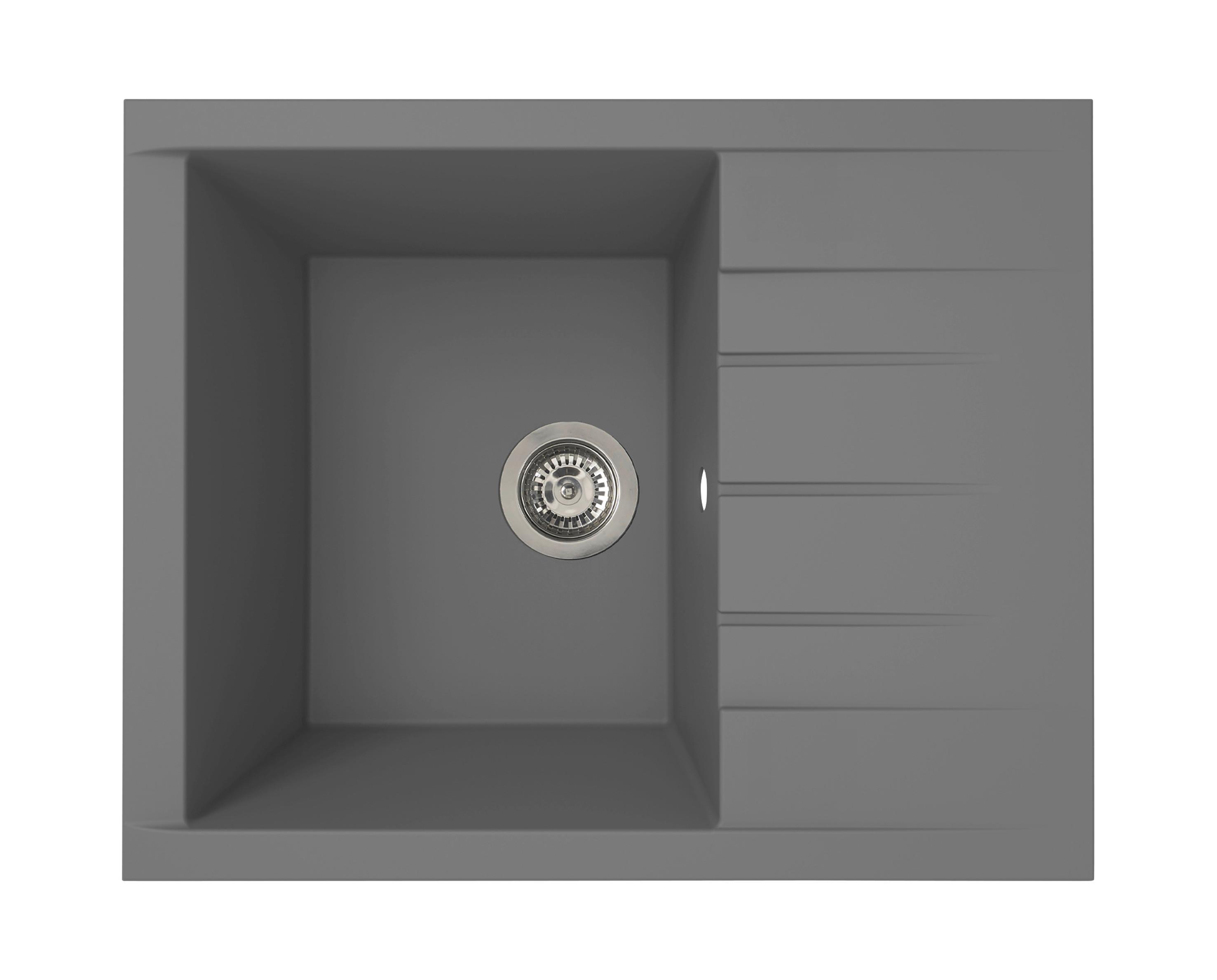 Spüle Houston Grau 62x21 Cm - Grau, Basics, Glas/Kunststoff (62/21/50cm) - Respekta