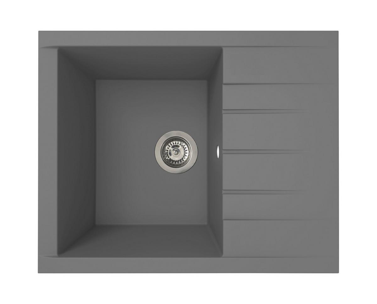 Spüle Houston Grau 62x21 Cm - Grau, Basics, Glas/Kunststoff (62/21/50cm) - Respekta
