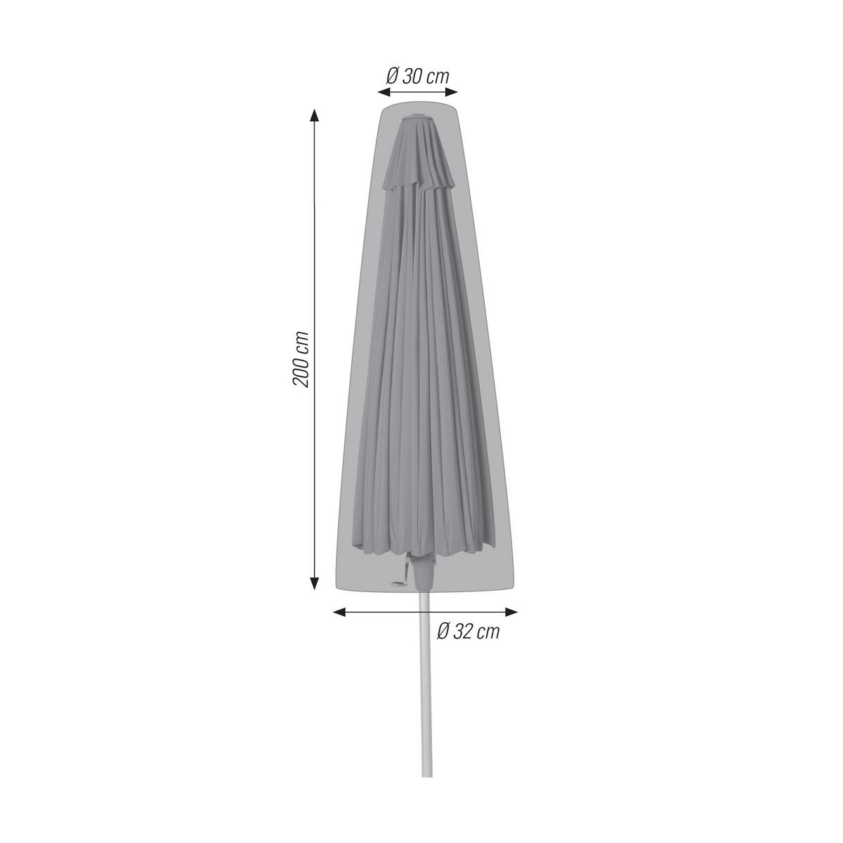 Schutzhülle für Sonnenschirm 30/20 X 200 cm Anthrazit - Anthrazit, Basics, Textil (30/32/200cm)