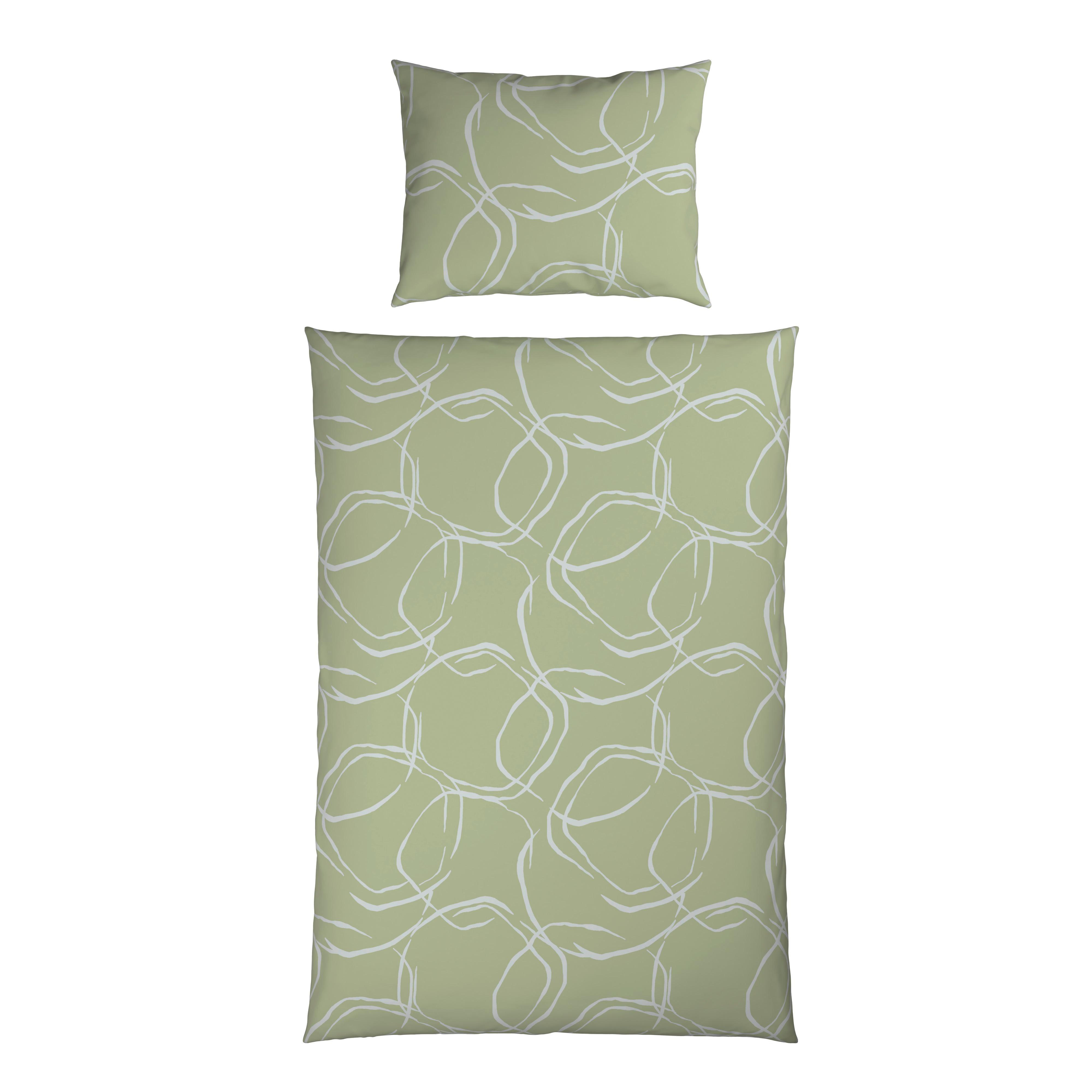 Bettwäsche Stones - Grün, MODERN, Textil - Luca Bessoni