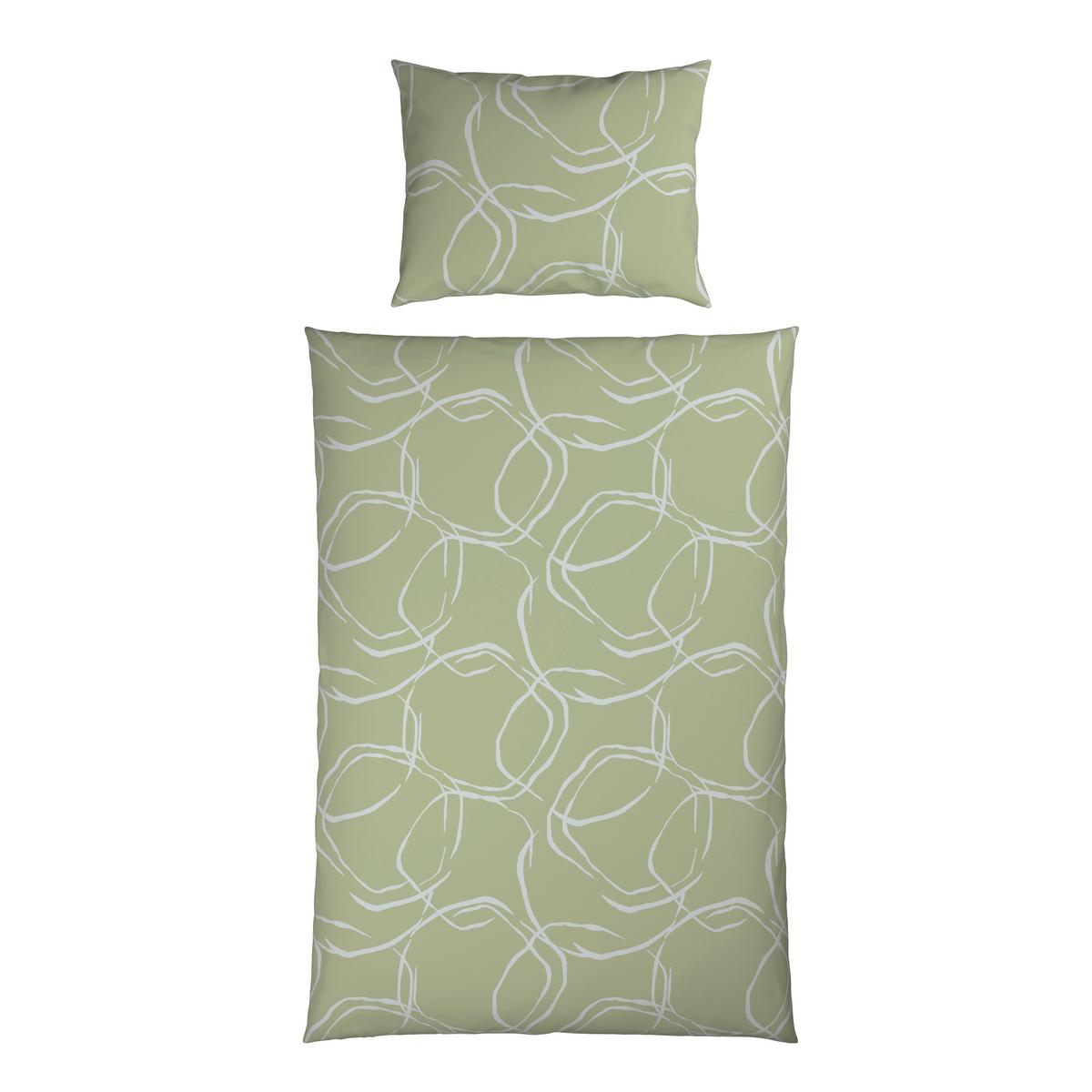 Bettwäsche Stones - Grün, MODERN, Textil - Luca Bessoni